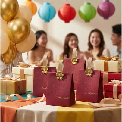 10个优雅欧式婚礼回礼袋，适用于婚礼、生日派对、节日、公司活动、开斋节、复活节、婚礼季、情人节、返校季、教师节、送给老师和朋友的礼品包装。