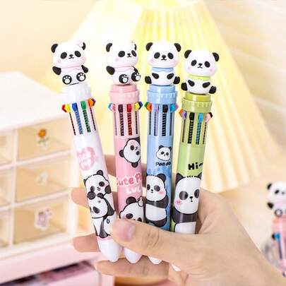 Bút bi hình gấu trúc hoạt hình nhiều màu - Bút viết vở nhiều màu sắc sáng tạo dành cho học sinh - Văn phòng phẩm dễ thương với 10 màu bút - Quà tặng đáng yêu với ruột bút có thể thay thế - Cần thiết cho các tác phẩm vẽ tay của bé gái