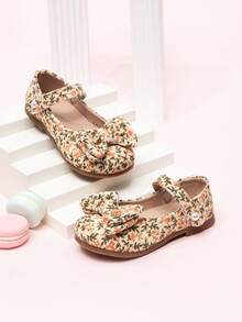 女童真皮鞋，儿童新款春秋季软底公主鞋，时尚幼儿鞋，防滑小童女童鞋 - 卡其色 - 查看 2