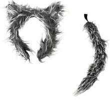Nouveau produit à la mode très populaire et multifonctionnel, convenant à diverses occasions. Mariage, bal, représentation sur scène, exposition - Cet adorable ensemble de serre-tête à oreilles et queue de loup est parfait pour assister à des bals ou à toute fête à thème animalier. C'est un accessoire de coiffure adapté à divers événements. - Loup - Voir 12