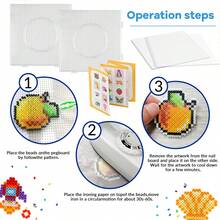 Large Square/Round Fuse Bead Board Set, Includes Instructions, Iron-On Paper And Tweezers, Suitable For Medium To Large DIY Craft Projects, Transparent Fuse Bead Pegboard Accessories - 5mm Perler Bead Pegboard - View 4
