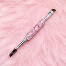 Luxury Crystal Double-Ended Eyebrow Brush With Comb, Angled Eyebrow Powder And Eyelash Brush Tools, Precise Angled Makeup Brush For Shaping Eyebrows And Styling Eyelashes - Diamond - View 12
