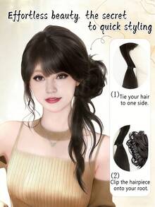 Kẹp tóc giả kiểu búi râu rồng siêu dài, chất liệu tổng hợp, phong cách Hàn Quốc cổ điển, thanh lịch và bồng bềnh. - Nhiều màu - Xem 5