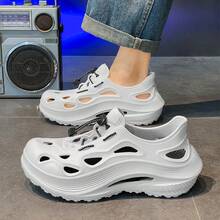 Men's Breathable Mesh Sandals, Summer Fashionable Non-Slip Thick EVA Sole Couple Casual Slippers - White - View 6