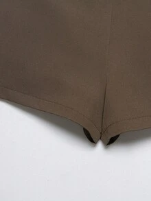 YROOE Women's High Waist Asymmetric Wrap Skirt, Spring/Summer & All Season - Mocha Brown - View 10