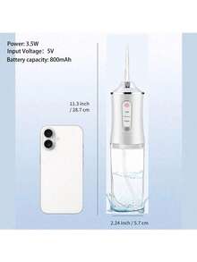 Electric Water Flosser, Portable Water Flosser With 3 Modes And 4 Nozzles, Wireless USB 800mAh Battery Rechargeable Water Flosser, Suitable For Travel, Home, Braces And Dental Care, Perfect As A Holiday Gift - Multicolor - View 3