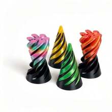 彩色3D减压陀螺，双色漩涡结构，桌面装饰礼品，旋转减压玩具，生日礼物（送给朋友） - 彩色 - 查看 11