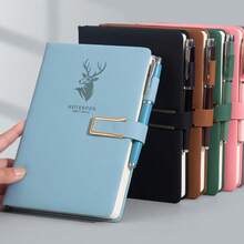 400-Page Super Thick Notebook, A5 Eye-Protective Paper Thick Notebook, Student Draft Notebook, Office And Business Meeting Notebook, Leather Notebook, Equipped With Personalized Soft Leather And Bookmarks, Suitable For School, Office, Business, Student Supplies And Gifts - A5 - View 4