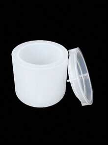 3D Crystal Epoxy Resin Mold, Cylinder Smooth Storage Box, Pen Holder, Silicone Candle Wax Mold With Lid, Craft DIY Supplies, Holiday Gift, Gypsum Mold, Epoxy Resin Mold - White Silicone Mold - View 4