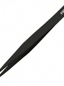 1 pezzo Pinzette oblique in acciaio inossidabile, colore nero, accessori per arte di unghie, extension ciglie, calligrafia - nero - Visualizzare 3