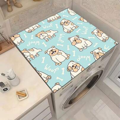1 pieza Alfombrilla absorbente multiusos con estampado de bulldog, protector de encimera impermeable de poliéster, apto para decoración de cocina, mesa de comedor, secado de platos, lavadora, cafetera, tocador de baño, accesorios de cocina, artículos para fiestas
