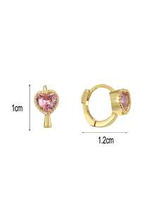 1 Đôi bông tai bạc 925 đính đá Zirconia hồng, hình trái tim, ít gây dị ứng, kiểu dáng mộng mơ và dễ thương, đóng gói trong hộp quà, quà tặng bông tai cho bé gái, quà sinh nhật/năm mới, quà tựu trường. - Một cỡ - Xem 4