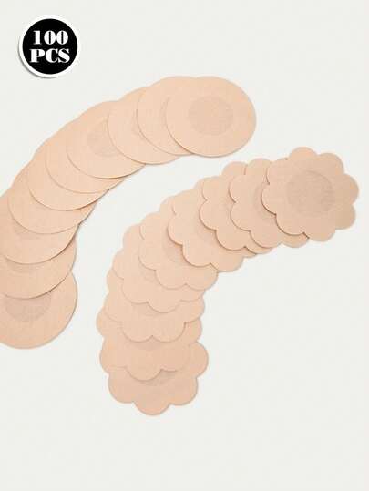 100pcs/Pack Disposable Nipple Covers, Seamless Breathable Self-Adhesive Invisible Bra, Women's Lingerie Accessories, Low-Cut Evening Dress, Bra, Lingerie Accessories, Anti-Exposure Nipple Covers, Wedding Photography Supplies, Wedding Dress Accessories