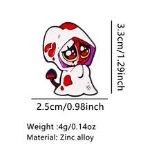 可爱动漫人物珐琅徽章 卡通动物胸针 翻领别针 徽章 背包服饰配饰 时尚珠宝礼品 - 黑色 - 查看 18