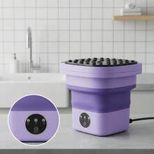 Mini Lavadora Eléctrica Plegable Compacta Genérica Morada/rosa - morada o rosa - Ver 4