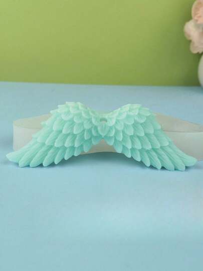 1 pieza Molde de silicona con forma de ala de pluma, molde creativo de alas de ángel para piedras de fragancia, decoración colgante para armario de coche