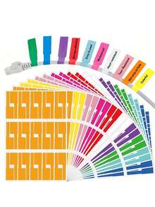 30/90/150pcs Waterproof Cable Labels, Wear-Resistant Cable Labels, Cable Management Labels, Writable Cable Organizer, Self-Adhesive Cable Labels In Multiple Random Colors, Laser Printer Printable, Also Handwritable, Tear-Resistant Network Cable Labels, Power Marking Stickers - Waterproof, Tear-Resistant PVC Material, Compatible With Handwriting And Laser Printers, Scratch-Resistant Cable Management Labels, Cable Fixers, Office Desk Accessories, Office Supplies, Teacher Supplies Labels, Desktop Storage Box Stickers - Label - Waterproof - View 3