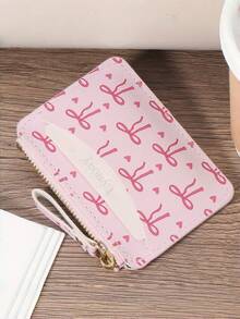 Women's Ultra-Thin Zipper Wallet Pink Heart-Shaped Bow Card Holder Light Daily Common Card Holder Zipper Closure, Women's Card Bag Bow Bow Sweet Cartoon Mini Change Bag Multi Card Slot Certificate Storage Organ Bag, Pink Bow Love Pattern Button Fashion Card Bag Slim, Chain Wallet Foundation Make-Up Strawberry Card Holder Light Daily Common Card Holder Zipper Multi Card Slot - Multicolor - View 11