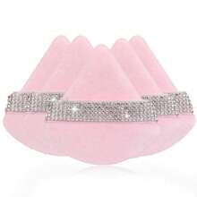 24pcs/15pcs/8pcs/3pcs Flocked Triangle Makeup Sponges, Soft & Fluffy Texture, Suitable For Face & Body Powder Puff, Mixed Set Makeup Beauty Tools - Pink - View 14