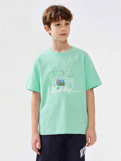 Balabala 儿童图案T恤，短袖纯棉上衣，男女童款，夏季