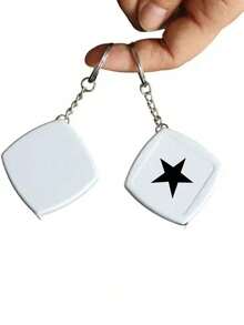 1pc, Retractable Tape Measure Keychain - 1 Meter/3 Feet,Star Pattern, Daily Use And Birthday Parties - Includes Sliding Lock - Essential Apartment And Back To School Supplies - A - View 2