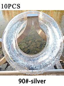 1pc Transparent Sequin Inflatable Swimming Ring, Thick PVC Crystal Swimming Ring Armpit Float, Adult Transparent Cute Underarm Thick Circle Large Buoyancy Swim Ring,Lightweight And Portable - Clear - View 36