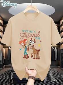 Disney A Men'S T-Shirt From The Toy Story Series, Featuring A Round Neck,Casual And Comfortable Design, Breathable And Lightweight, Suitable ForSports And Leisure Wear, Also Fits As A Loose Women'S T-Shirt, Perfect ForGifting, Outings - Apricot - View 1