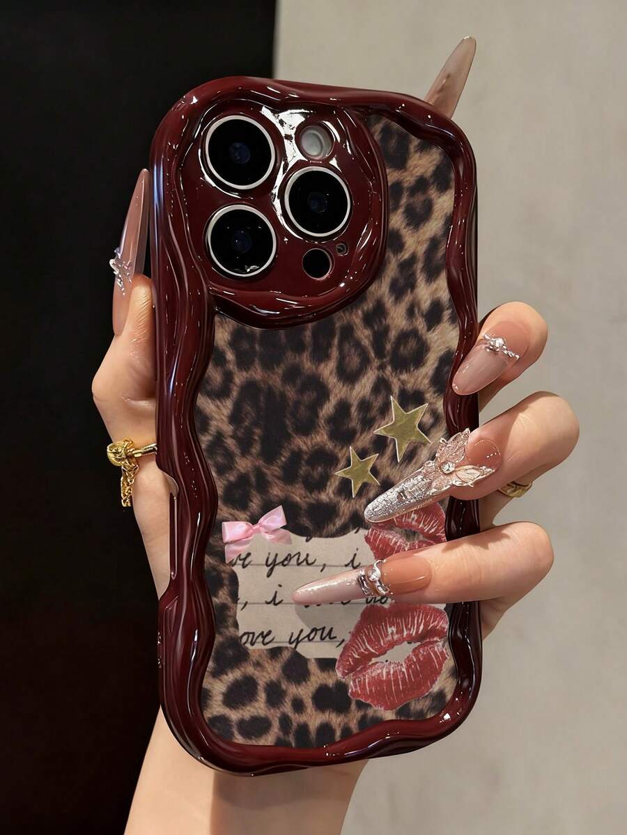 Cute Leopard Print Cheetah,Leopard Print Leopard Print Lip Painted Soft Phone Case Compatible With Iphone 17/17 Pro Max/ 16/16 Pro/16 Pro Max/15/XR/7P 8P/P12 Pro Max/P13 Pro Max/P14 Pro Max/P13/P14/P11/P12/P14, Cute & Fashionable Thick Protective Cover Spring Gift - Multicolor - View 1