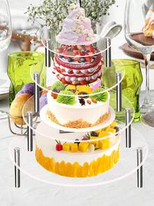 1pc Acrylic Round Display Stand, Desktop Display Rack, Tiered Stair-Step Combination Display Shelf For Cups, Detachable And Easy To Transport, Decorative Accessory - Multicolor - View 5