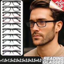 10pcs Classic Square Reading Glasses, Black Frame With Gradient Transparent Colors, Comfortable Ultra-Light Frames, Affordable For Daily Reading - 2 Black + 2 Black and White + 2 Red + 2 Blue + 2 Purple - View 2