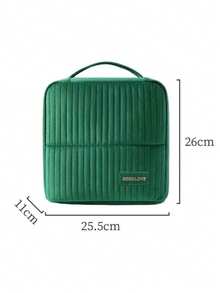 New Fashion Corduroy Large Capacity Cosmetic Bag, Portable Handheld Travel Organizer Bag For Cosmetics And Toiletries, Daily, Commute, Vacation, Dorm Essential For Women - View 9