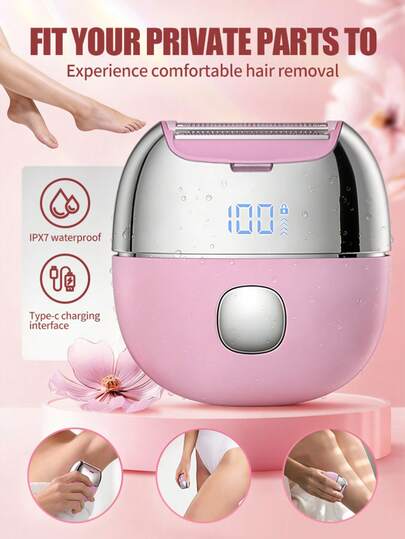 ENSSU Women's Electric Razor, Rechargeable Facial Hair Shaver, Bikini Trimmer, IPX6 Waterproof Double Blade Hair Removal Trimmer For Bikini, Armpits, Hands, Arms, Legs, Face, Wet Or Dry Use, Painless Hair Removal, Ideal Gift For Women And Girls