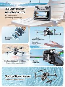 2026 New Dual Camera Drone, Brushless Motor Auto Return Drone With 4.5" FPV Remote Controller, Orbit Shooting, Smart Tracking, Optical Flow Hovering And Intelligent Obstacle Avoidance, Built-In Camera, Easy To Use For Beginners, Perfect Gift For Starters - View 8