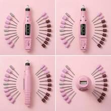 18-Piece Professional Electric Nail Drill Kit: Low-Noise Manicure & Pedicure Set With Grinding Heads For Gel Removal, Polishing, And Salon-Quality Nail Art - 粉色 - 查看 7