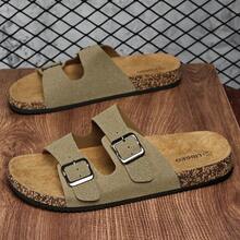Sandal Musim Panas Unisex dengan Tali yang Dapat Diatur, Sandal Kasual untuk Dalam/Luar Ruangan, Pantai, Sandal Gabus Lembut, Ukuran Besar - Khaki - View 4