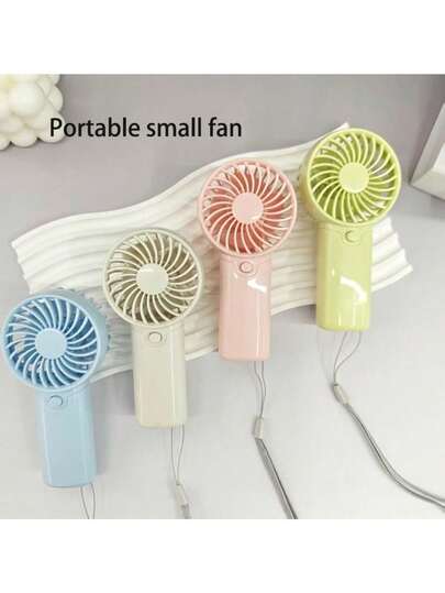 1个迷你便携式手持风扇，轻巧设计，带挂绳 - 非常适合办公室、户外、旅行和露营 - 随时随地保持凉爽（不含电池），春夏必备，伴娘礼物，房间、卧室装饰，海滩，旅行，男女皆宜，度假，可爱小物