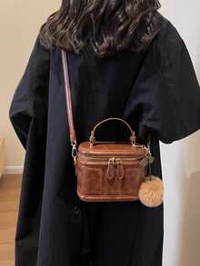 New Small Shoulder Bag For Women, Versatile Retro Style Handbag, Autumn/Winter - Brown - View 3