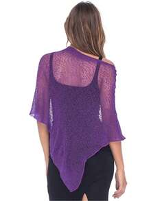 巴厘岛风情女士时尚轻薄针织披肩/比基尼罩衫 - 轻薄夏季Polo衫外套，适合海滩度假旅行和叠穿 - 彩色 - 查看 13