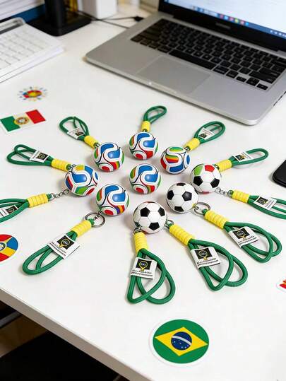 1PC 2026 World Football Premium Keychain With Lanyard, Bag Charm, Key Pendant, Car Accessory, Keyring Packs, Global Football Season 2026, International Football Event, Football Celebration Season, Fan Party, Viewing Party