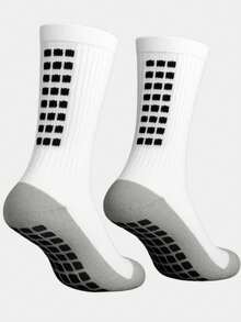 Set Of 3 Breathable Socks For Sports, Training And Running, Non-Slip, Comfortable And Stylish - White-white-white - View 4