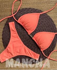 Polyamide Bikini With Lined Cups - S, M, L, XL - Orange - View 4
