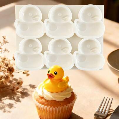 1 Adorable Duck Chocolate Fondant Mold, Exquisite Animal-Shaped Candy Silicone Mold, Suitable For Making Cupcake Toppings, Cookie Dough, Jelly, Pudding, Keychains, Plaster Clay, Resin Soap, Desktop Decorations, Perfect For Holiday Parties, Gatherings, And Dessert Decoration