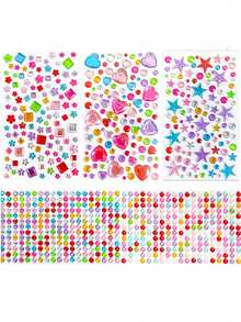 Rhinestone Stickers, Self-Adhesive Rhinestone Crafts, Acrylic Pearl Heart-Shaped Stickers, Self-Adhesive Rhinestone Craft, Various Shapes Of Rhinestone Stickers, Acrylic Rhinestone, Valentine's Day Stickers, Face Gems, Glitter DIY Cosmetics, Music Festival Crafts, Etc. Sparkling Rhinestones For DIY Crafts - Multicolor - View 8