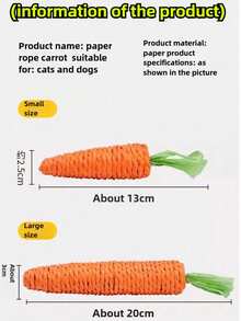 1pc Interactive Cat Toy, Pet Chewing Toy, Cute Carrot Shaped Paper Rope Design, Self-Entertainment & Amusement Device, Durable Anti-Bite - Orange - View 9