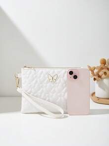 New Fashionable Butterfly Design Women Wristlet Quilted Square Coin Purse Small Bag - Multicolor - View 9
