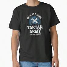 We'll Be Coming Scotland 2026 Tartan Army Classic T-Shirt - Negro - Ver 1