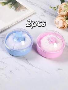 2pcs/1pc Velvet Powder Puff, Powder Puff Box, Salon Hair Cleansing Powder Puff, Talcum Powder Puff Box,Giveaways,Travel,Cheap Stuff,Travel Essential - Multicolor - View 19