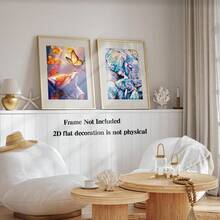 4pcs Frameless Bright Lion Painting Wall Art Poster For Home Decoration European And American Style Art For Living Room Decoration Bedroom Decoration 8*10inches - Multicolor - View 5