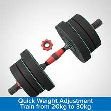 RAVIAN Adjustable Dumbbells & Barbell Set 20–30 Kg – 2-In-1 Weight Lifting System, Non-Slip Handles, Connecting Rod For Home Gym Full-Body Strength Training - 25Kg - View 2