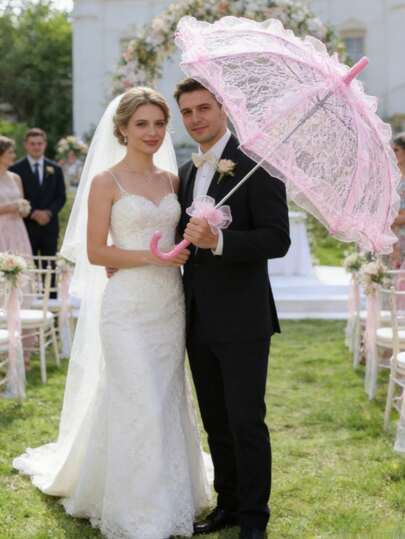 Lace Parasol, Wedding Decor Prop, European Style Bridal Wedding Umbrella, Outdoor Wedding Ceremony Decor, Dance Performance, Wedding
